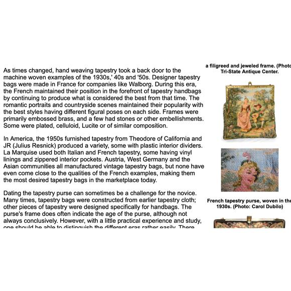 1930's French Woven Tapestry Purse with Orchestra Ticket Stub from 1970 - Picture 15 of 15